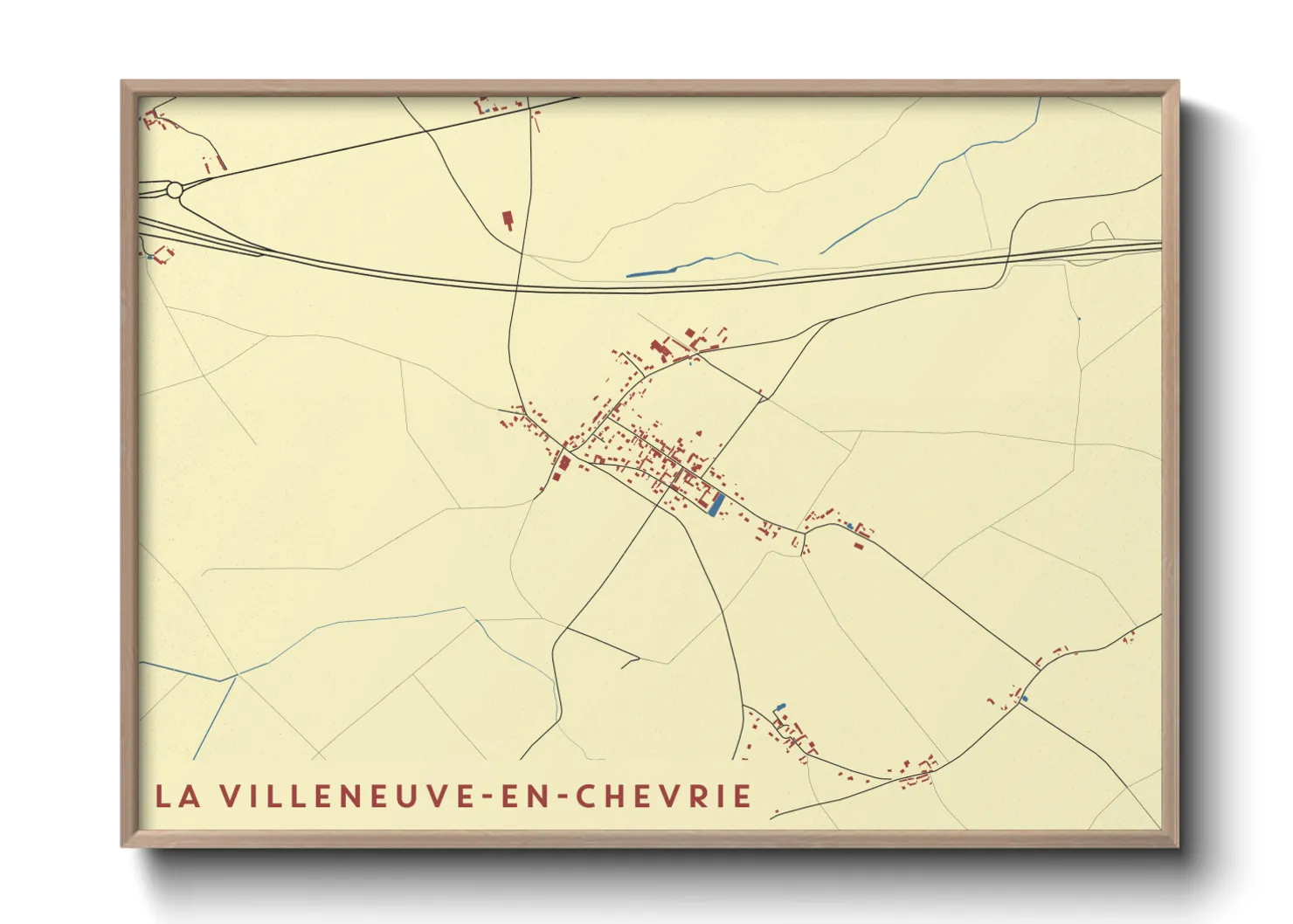Une affiche de carte sur La Villeneuve-en-Chevrie