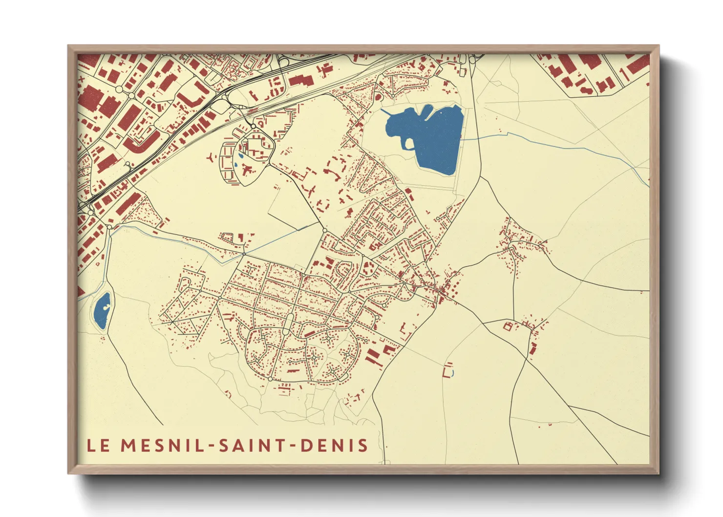 Une affiche de carte sur Le Mesnil-Saint-Denis
