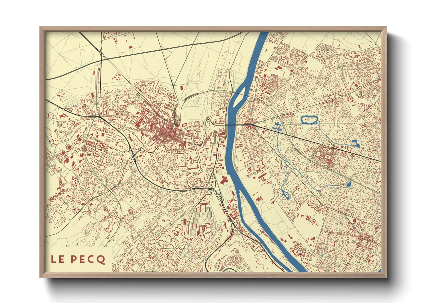 Une affiche de carte sur Le Pecq