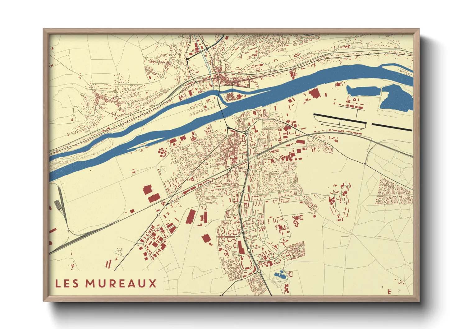 Une affiche de carte sur Les Mureaux