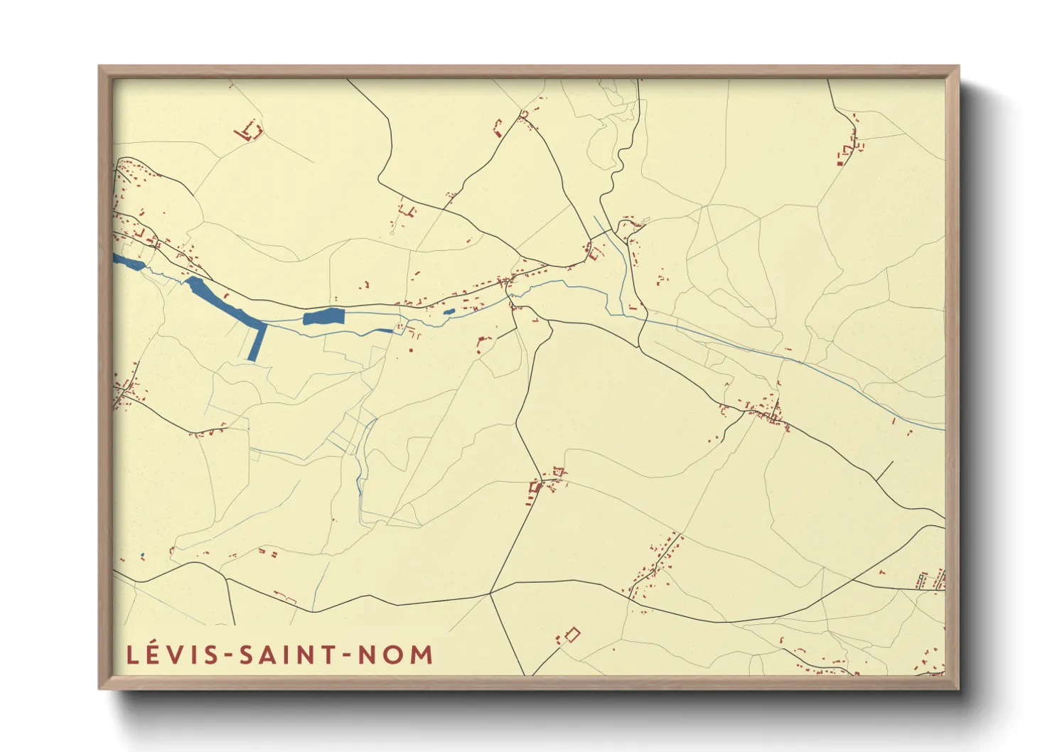 Une affiche de carte sur Lévis-Saint-Nom
