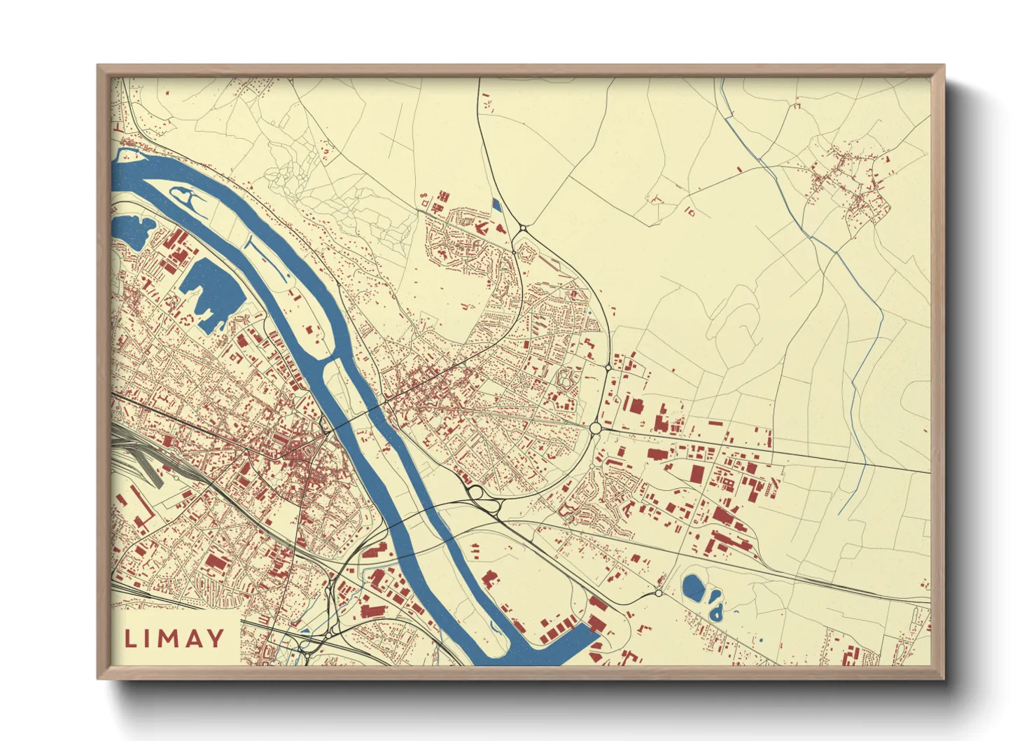 Une affiche de carte sur Limay