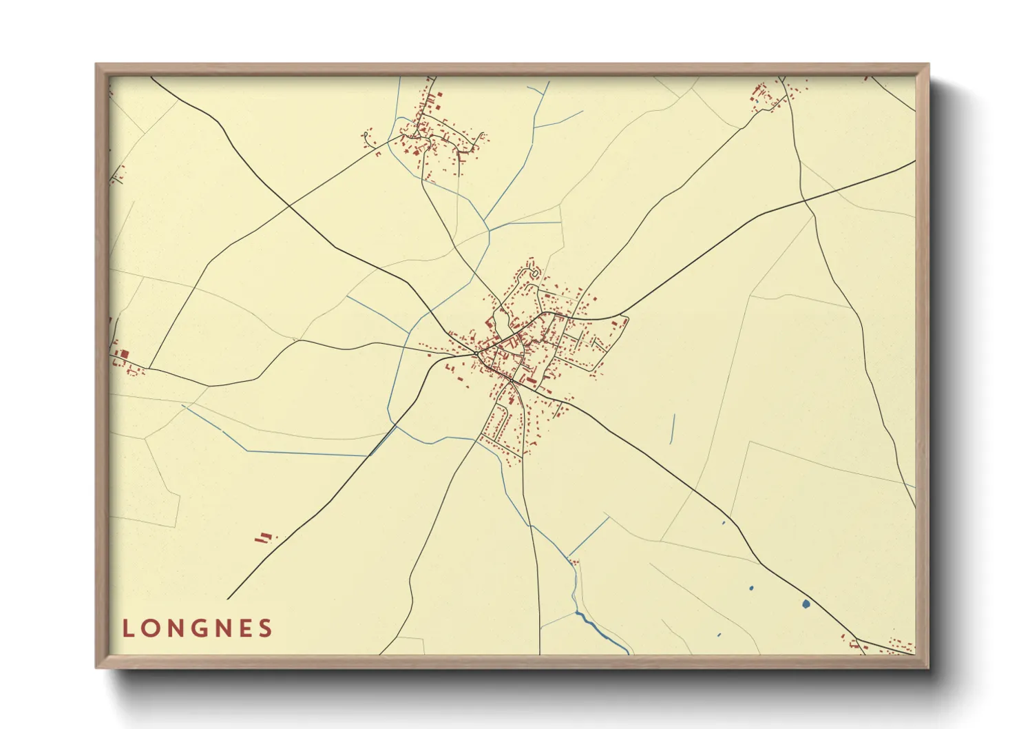 Une affiche de carte sur Longnes