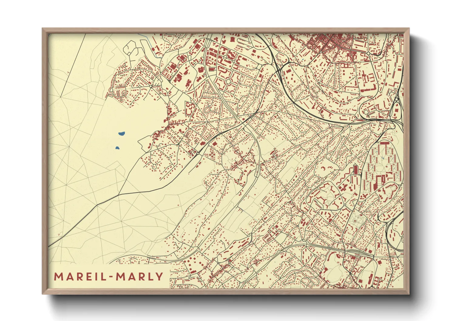 Une affiche de carte sur Mareil-Marly