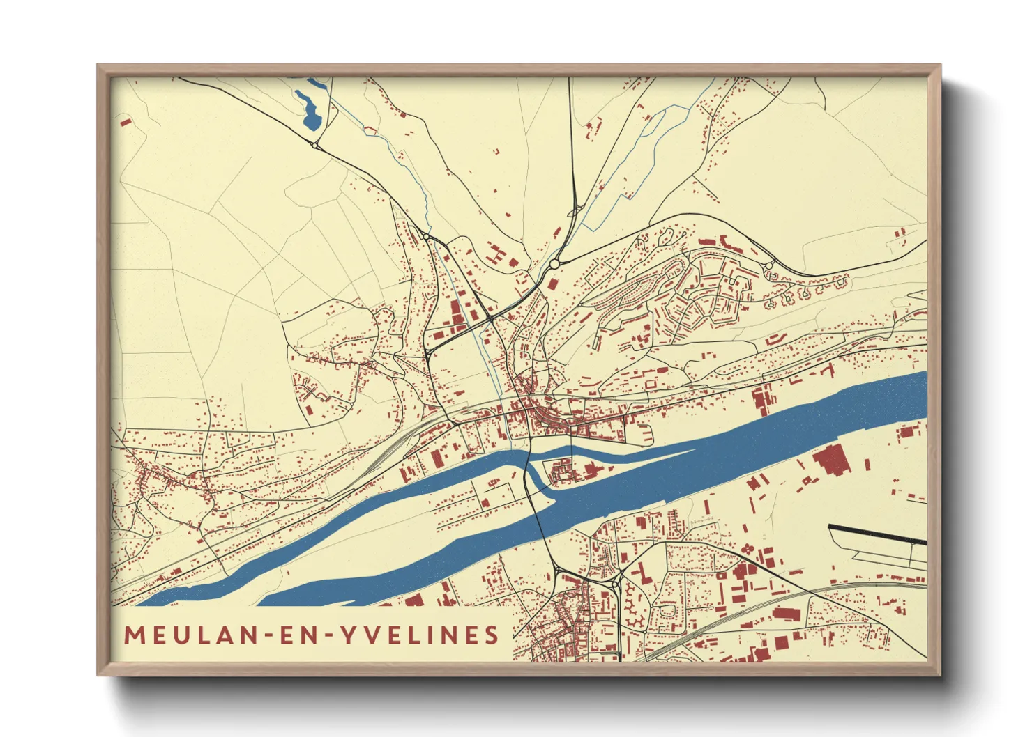 Une affiche de carte sur Meulan-en-Yvelines