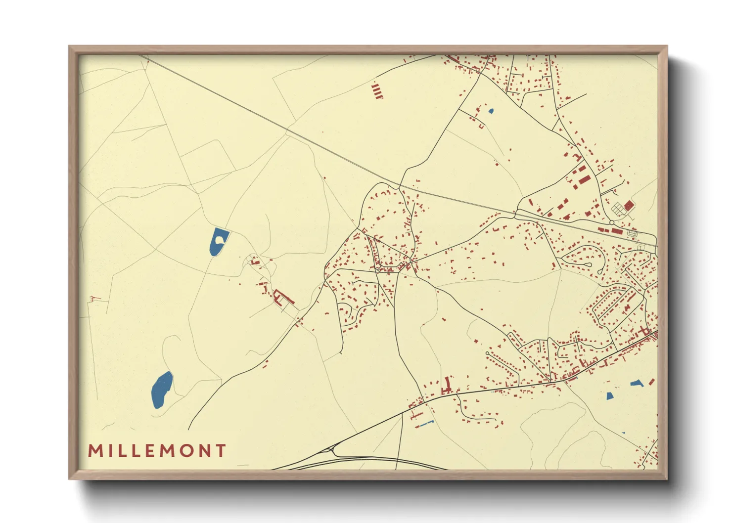 Une affiche de carte sur Millemont
