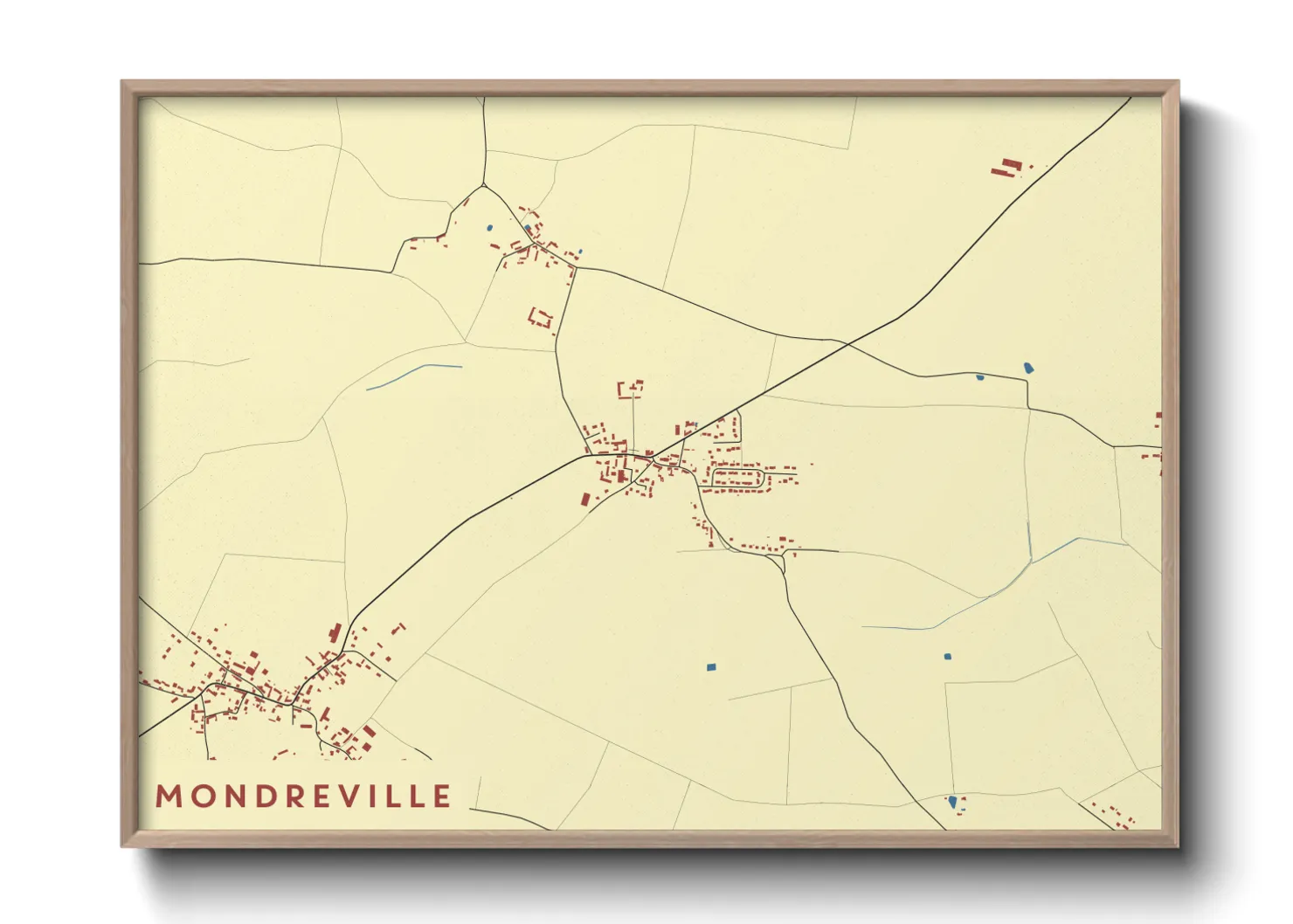 Une affiche de carte sur Mondreville