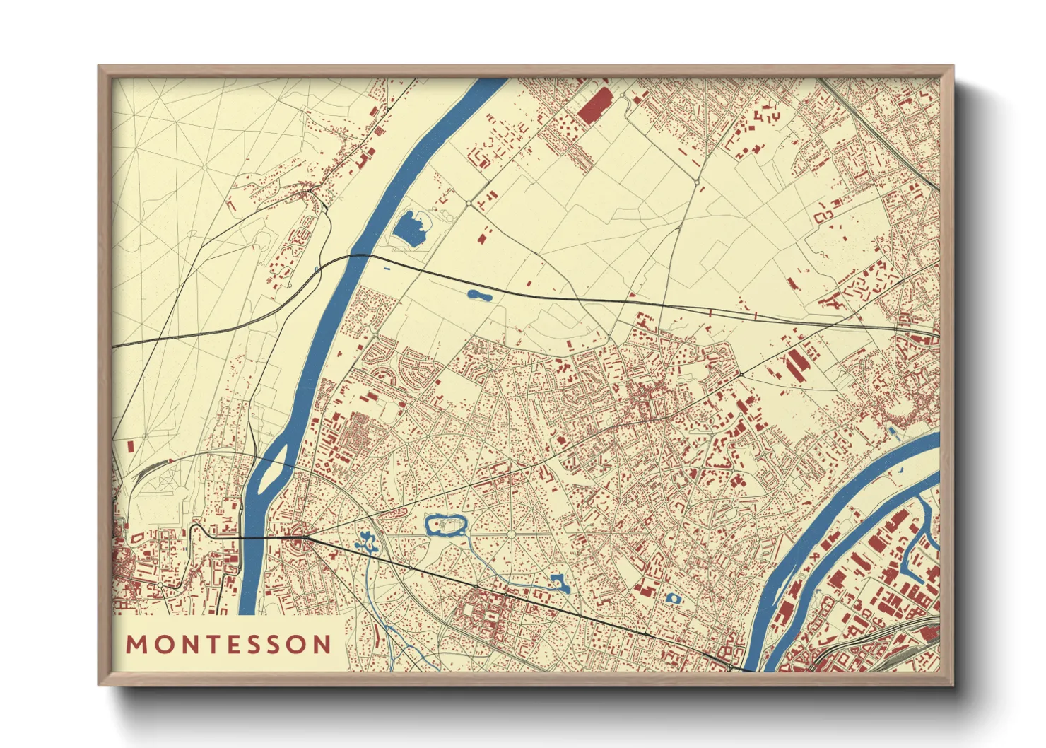 Une affiche de carte sur Montesson