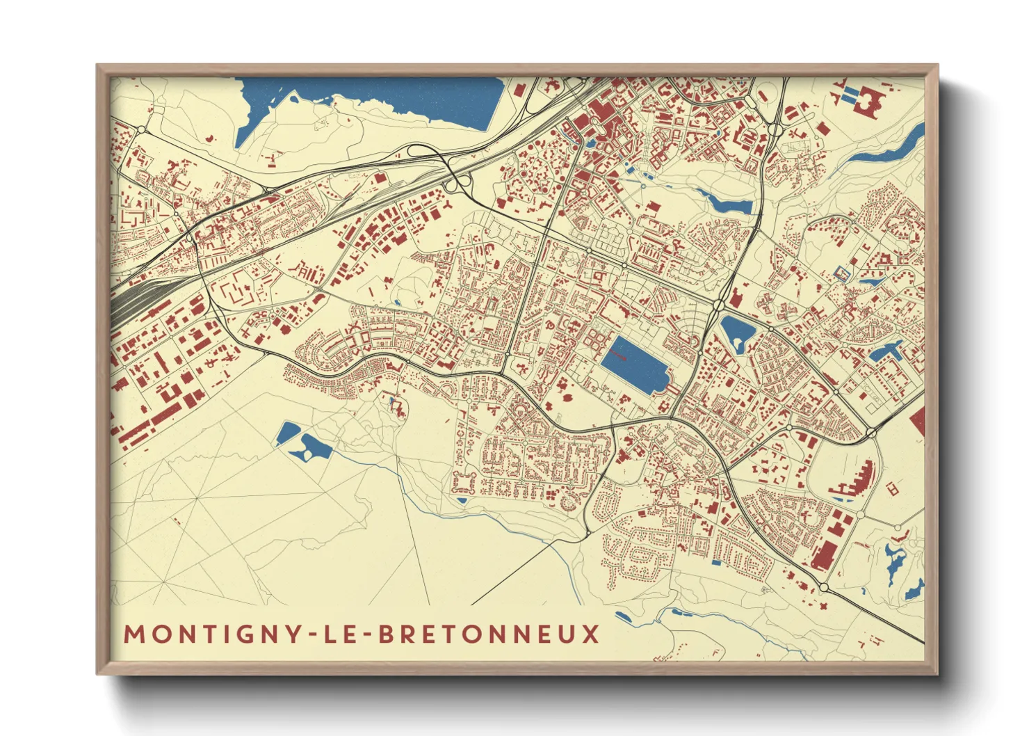 Une affiche de carte sur Montigny-le-Bretonneux
