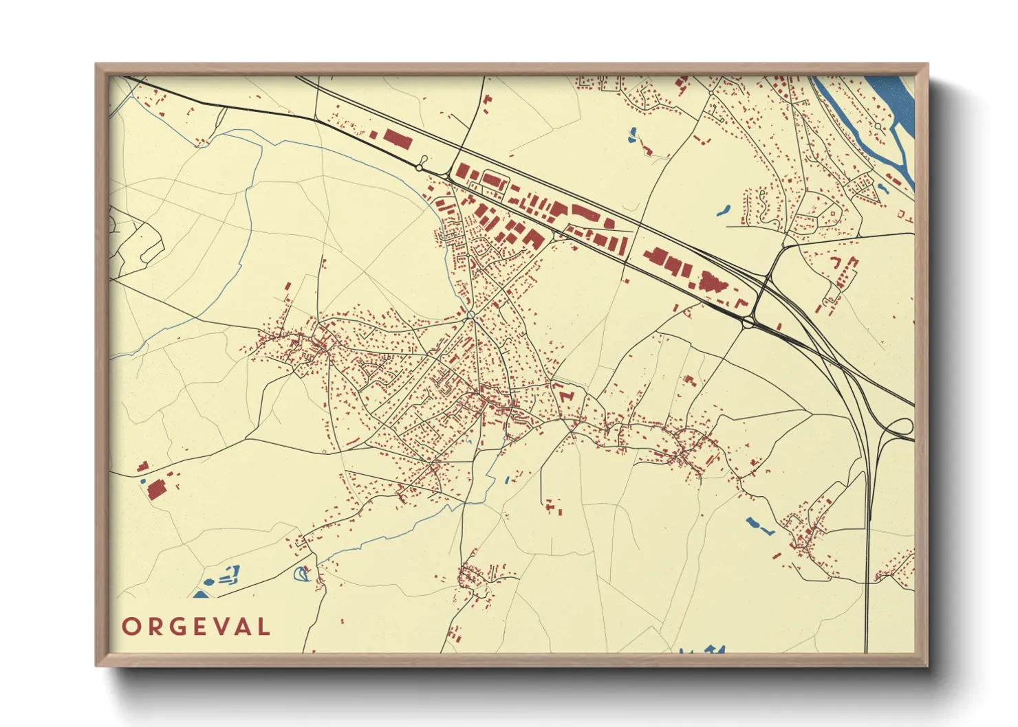 Une affiche de carte sur Orgeval