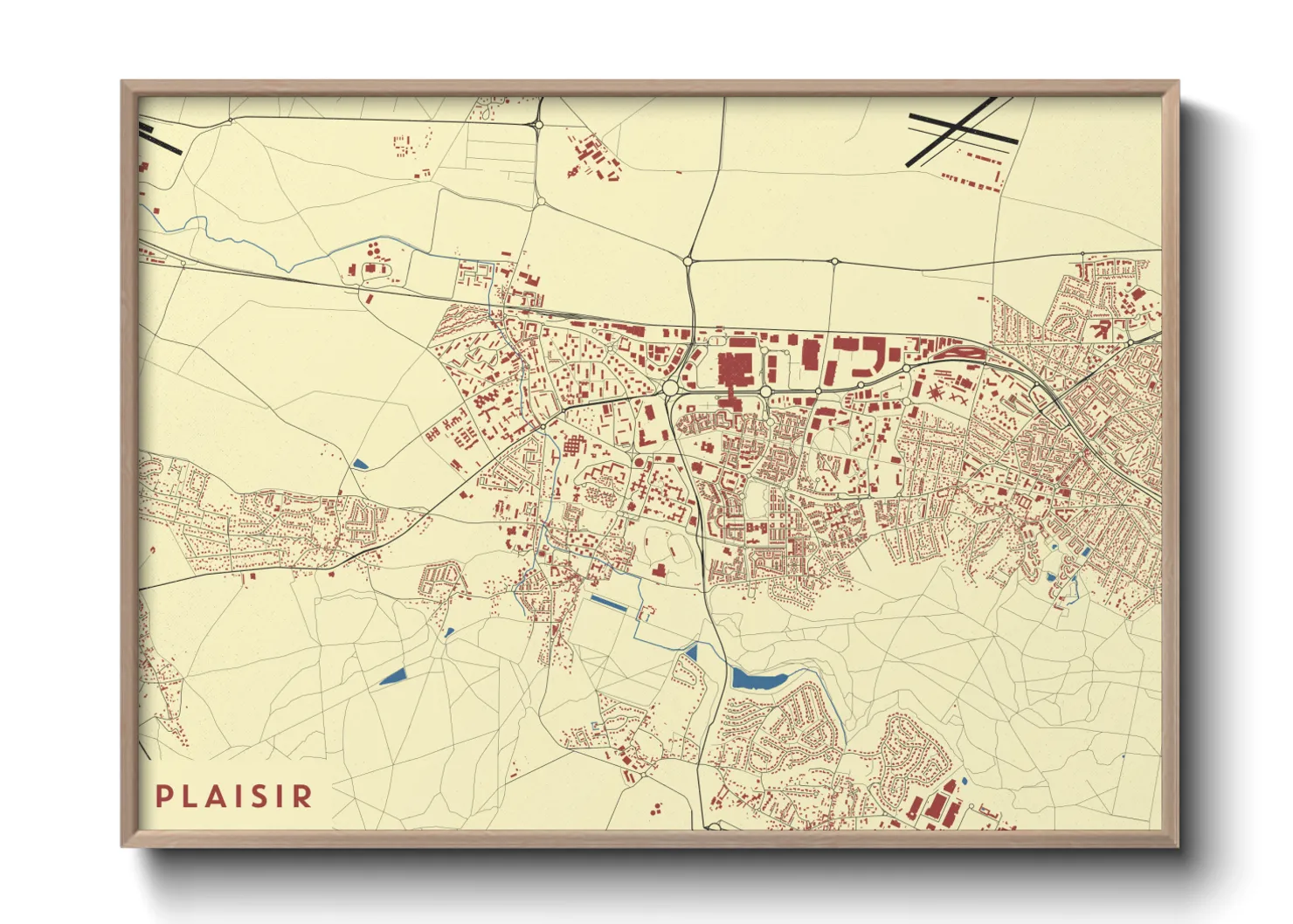 Une affiche de carte sur Plaisir