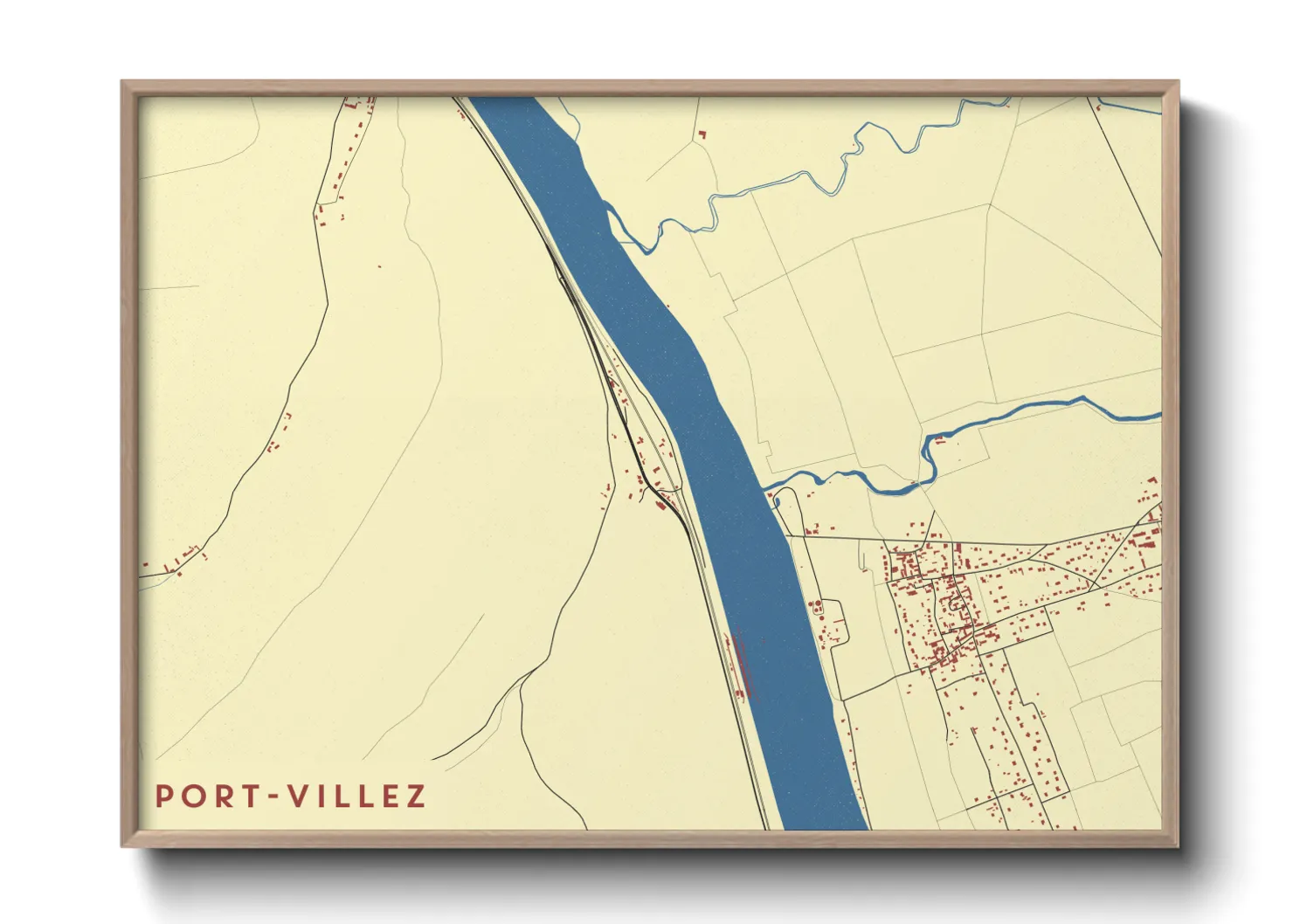 Une affiche de carte sur Port-Villez