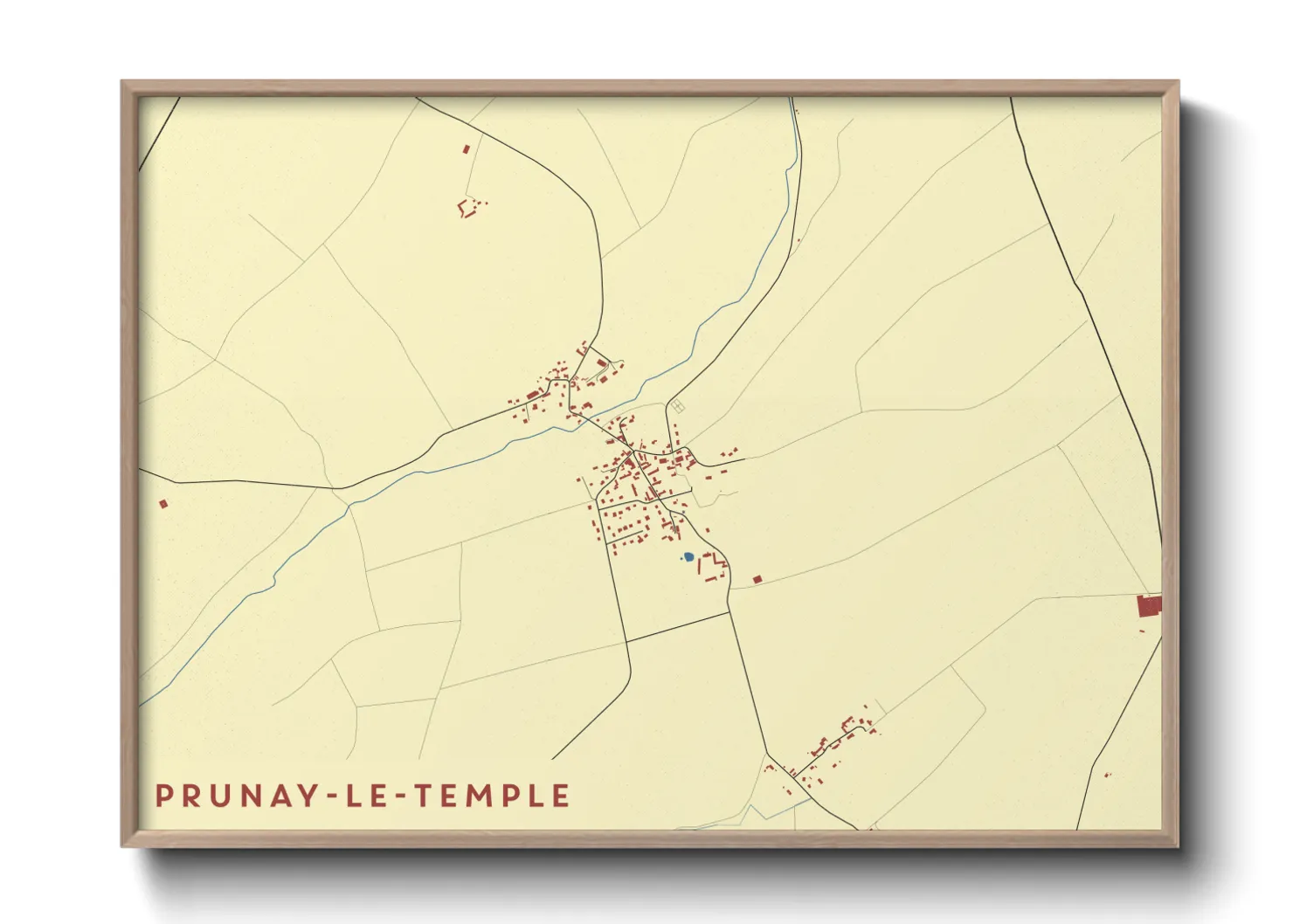 Une affiche de carte sur Prunay-le-Temple