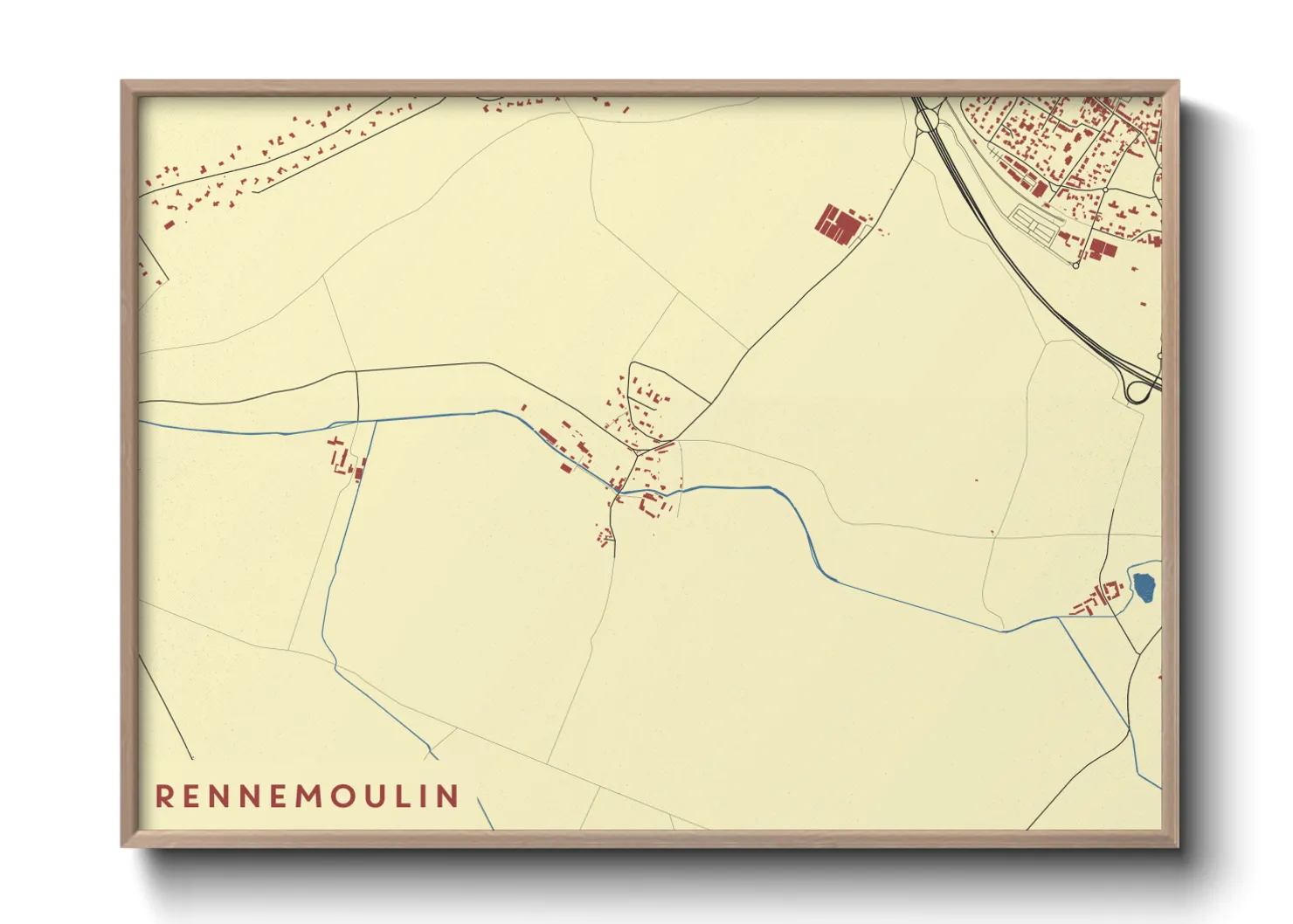 Une affiche de carte sur Rennemoulin