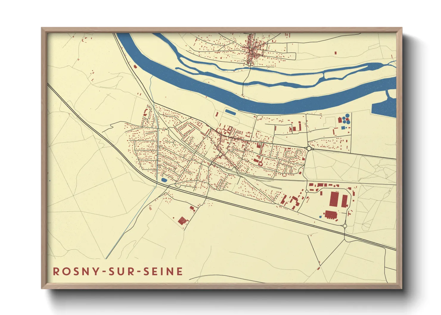 Une affiche de carte sur Rosny-sur-Seine