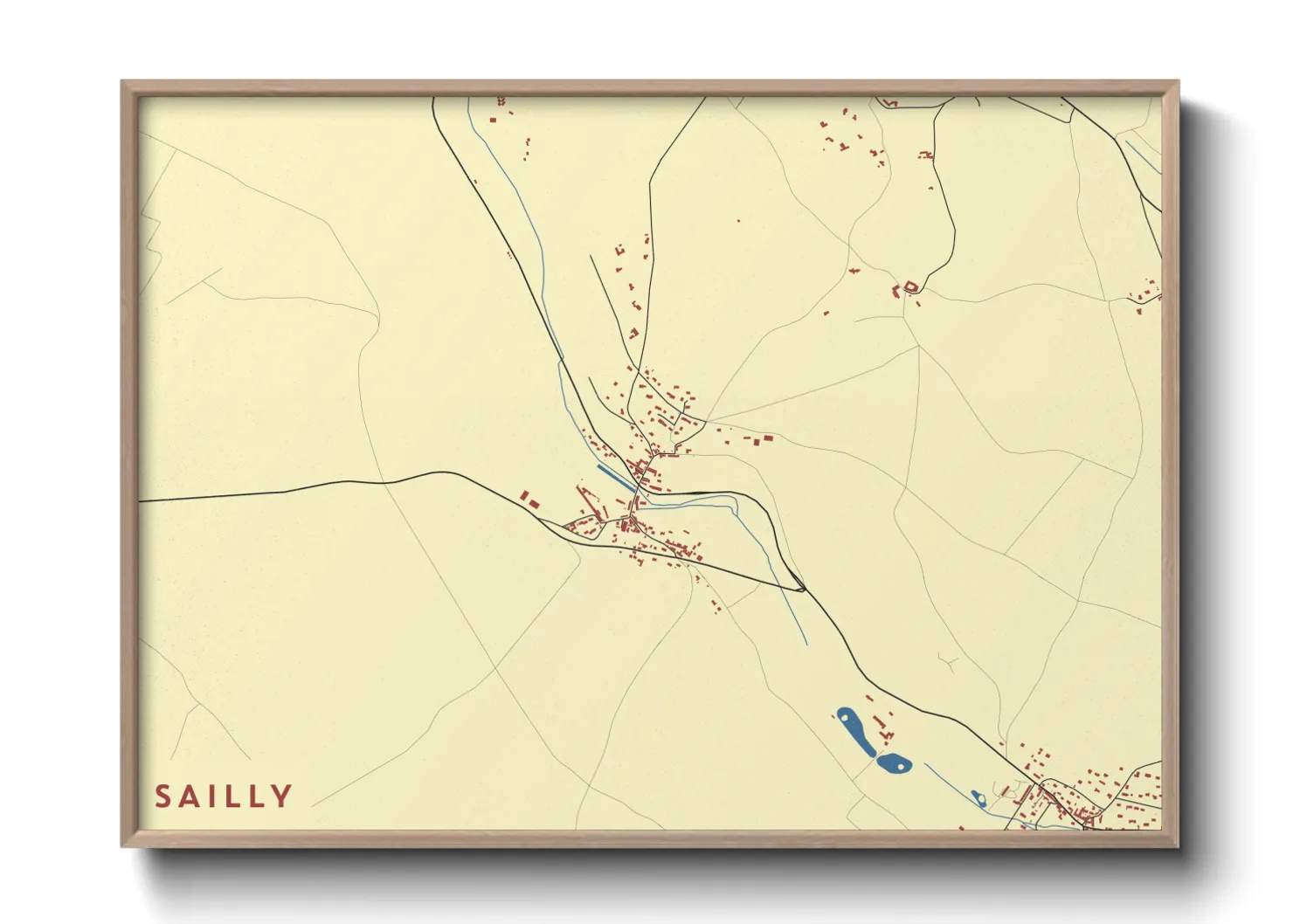 Une affiche de carte sur Sailly