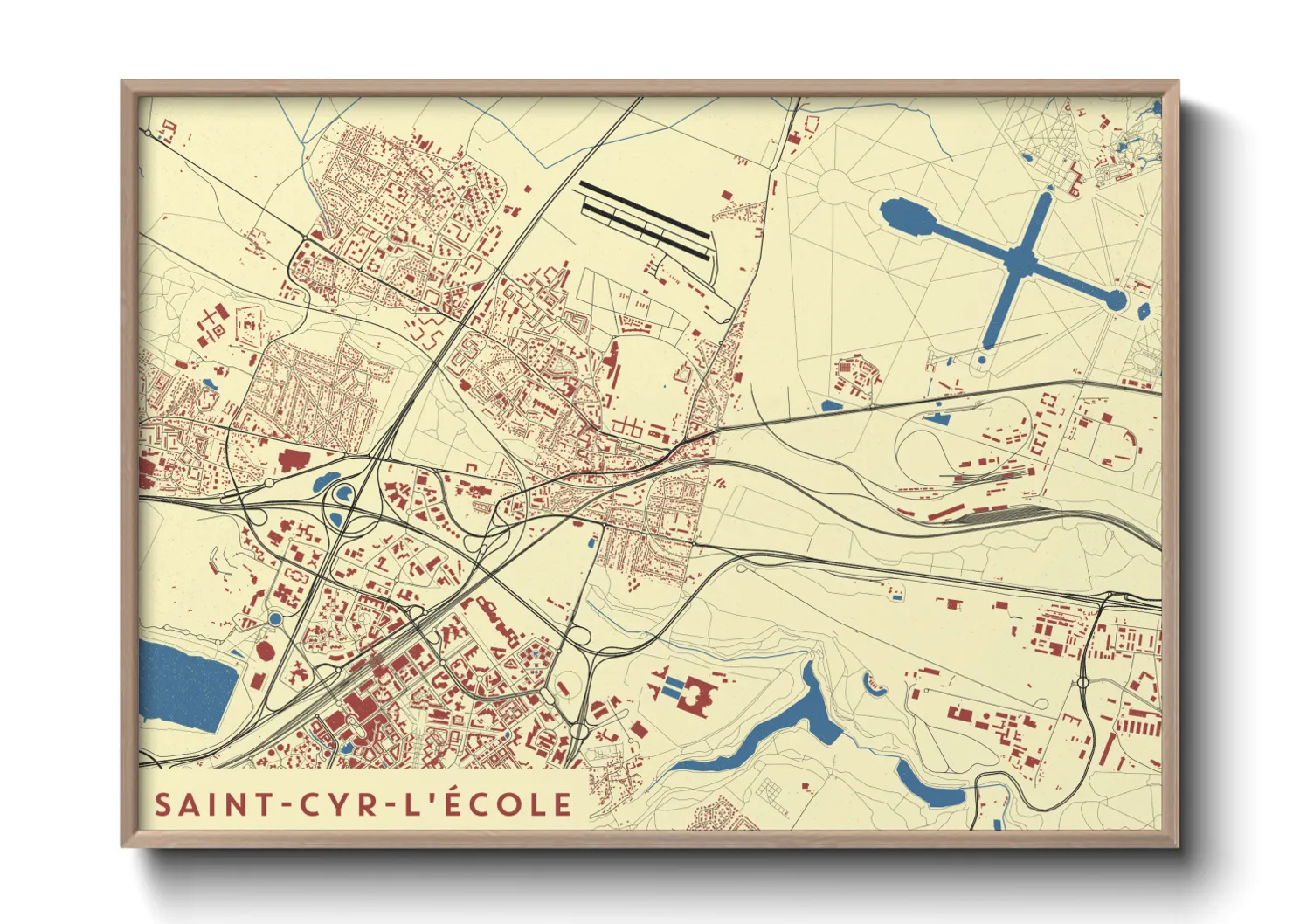 Une affiche de carte sur Saint-Cyr-l'École