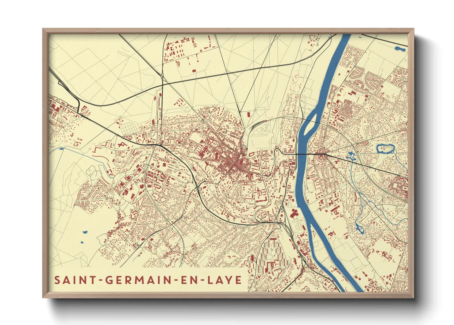 Une affiche de carte sur Saint-Germain-en-Laye