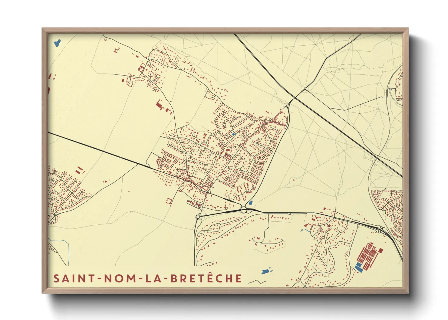 Une affiche de carte sur Saint-Nom-la-Bretêche