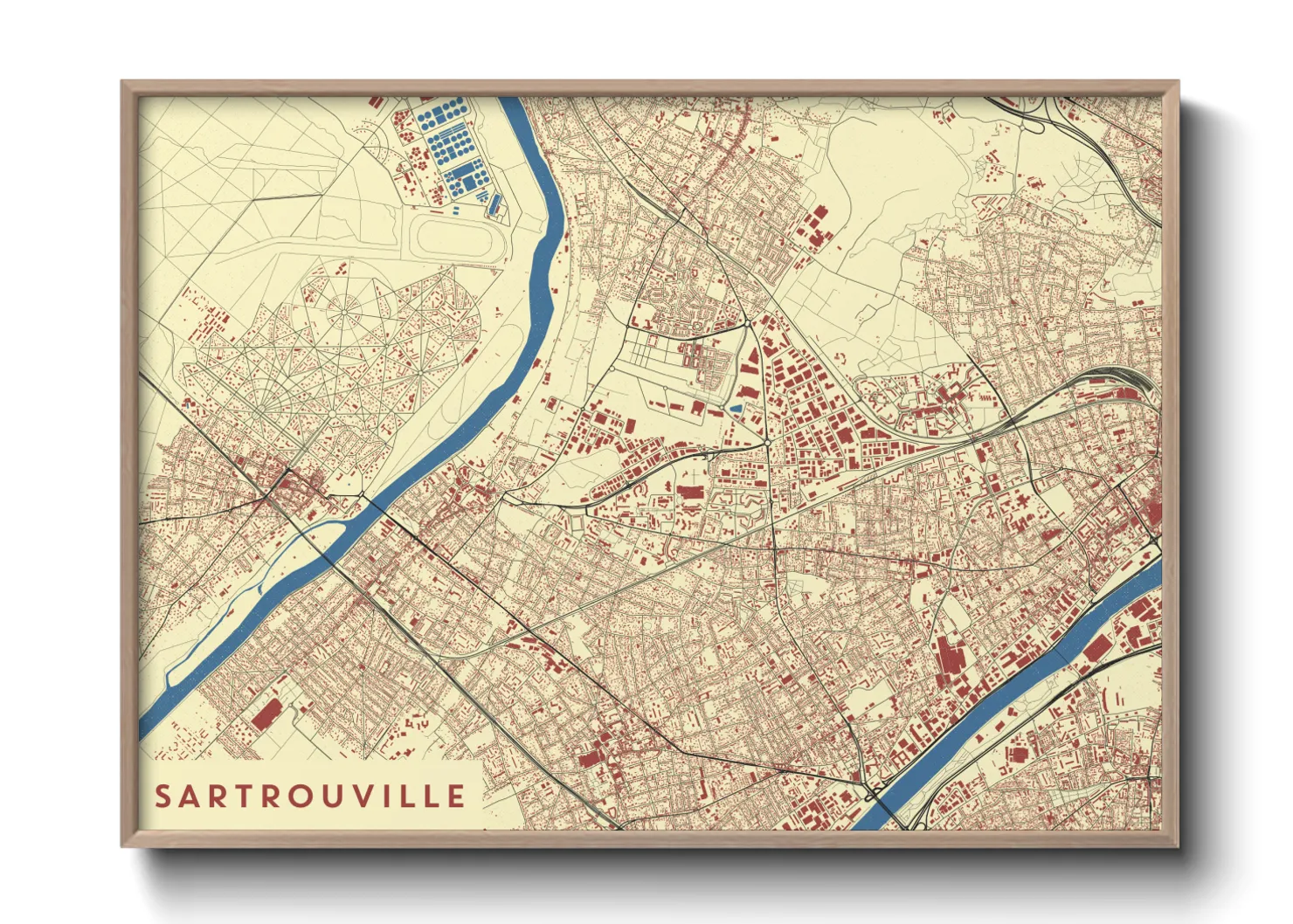 Une affiche de carte sur Sartrouville
