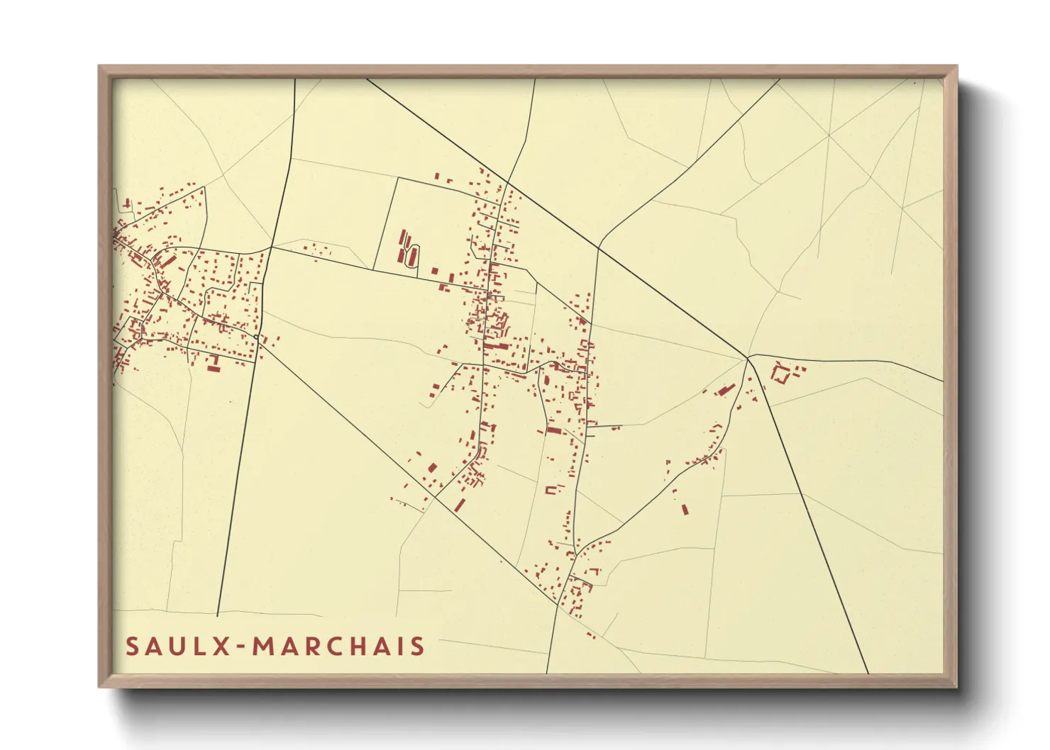 Une affiche de carte sur Saulx-Marchais
