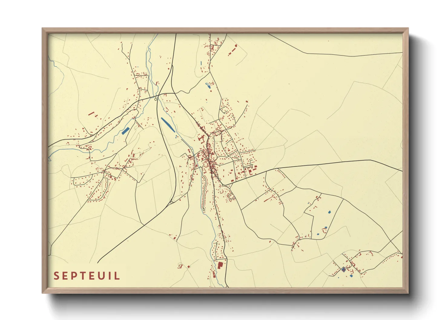 Une affiche de carte sur Septeuil