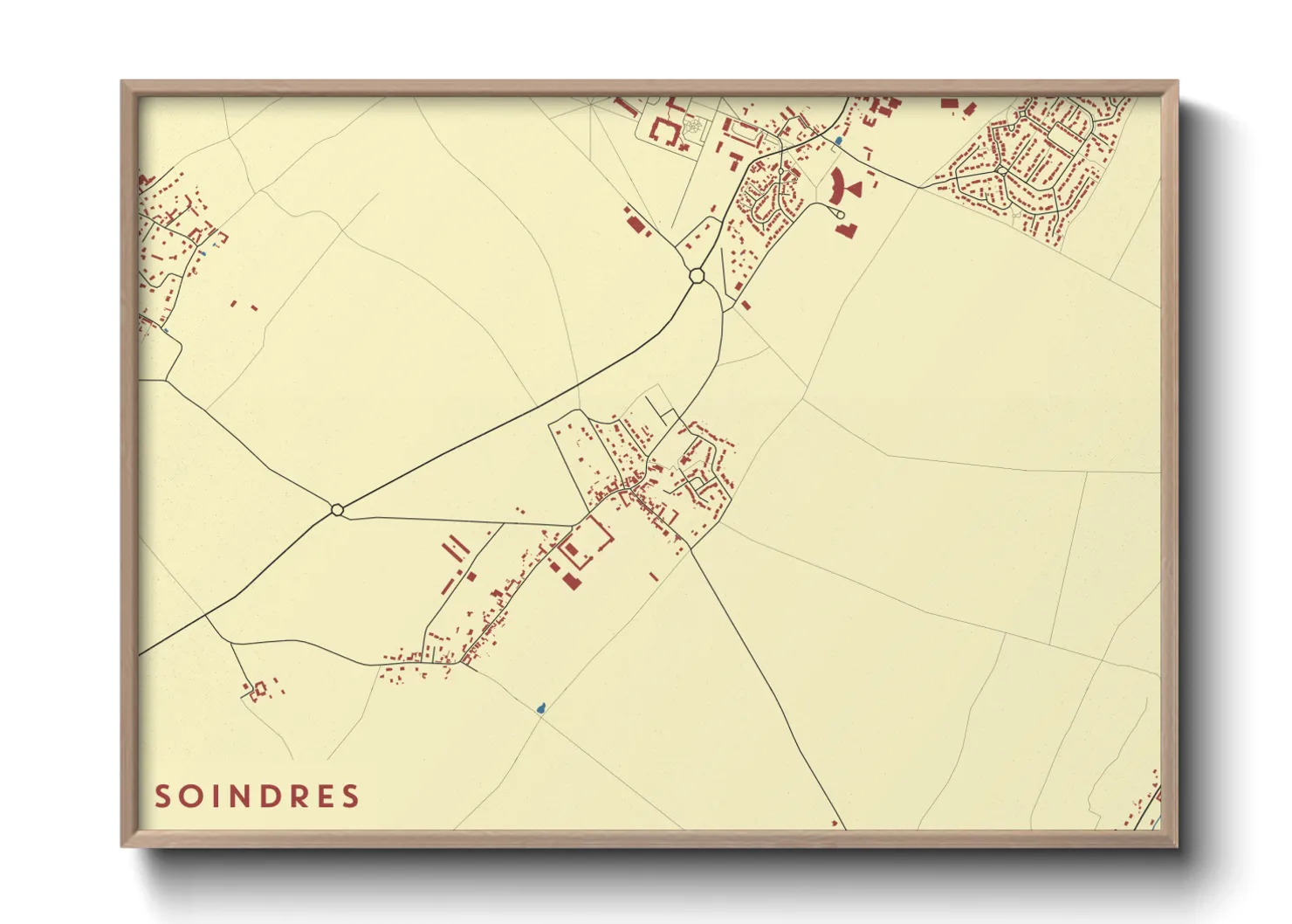 Une affiche de carte sur Soindres