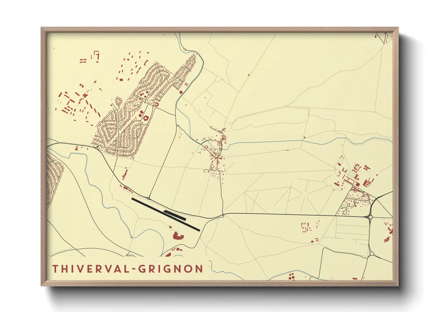 Une affiche de carte sur Thiverval-Grignon