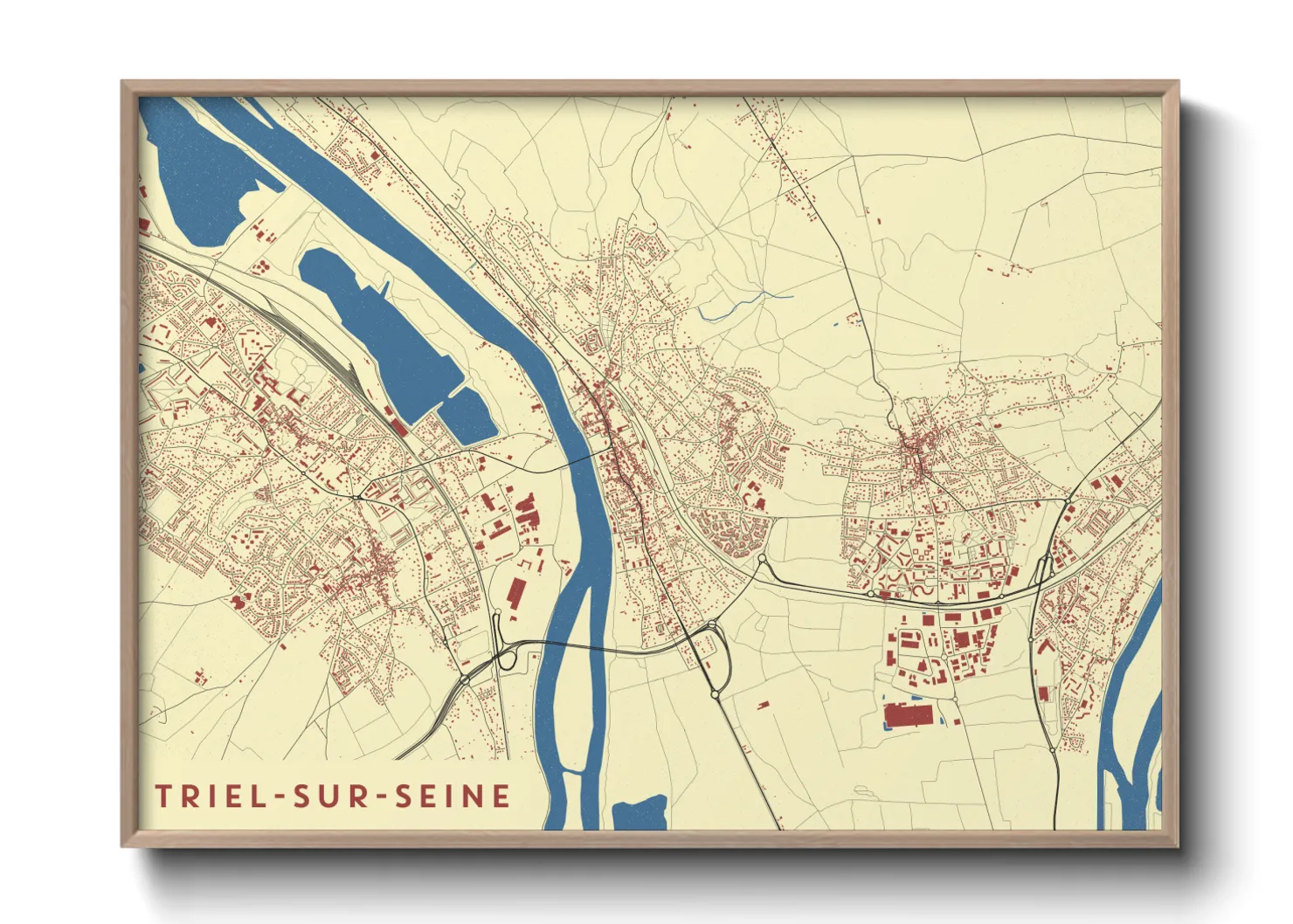 Une affiche de carte sur Triel-sur-Seine