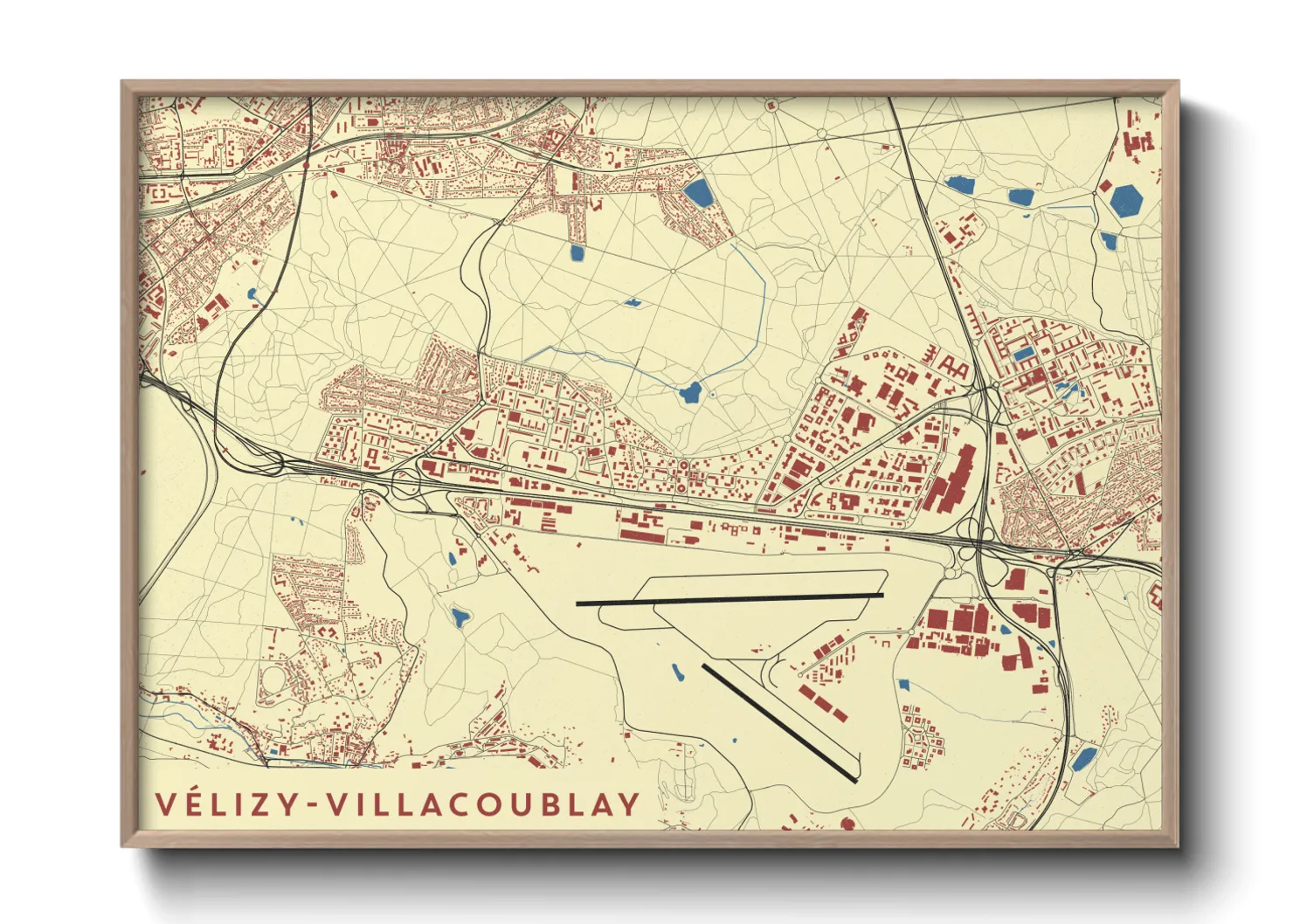 Une affiche de carte sur Vélizy-Villacoublay