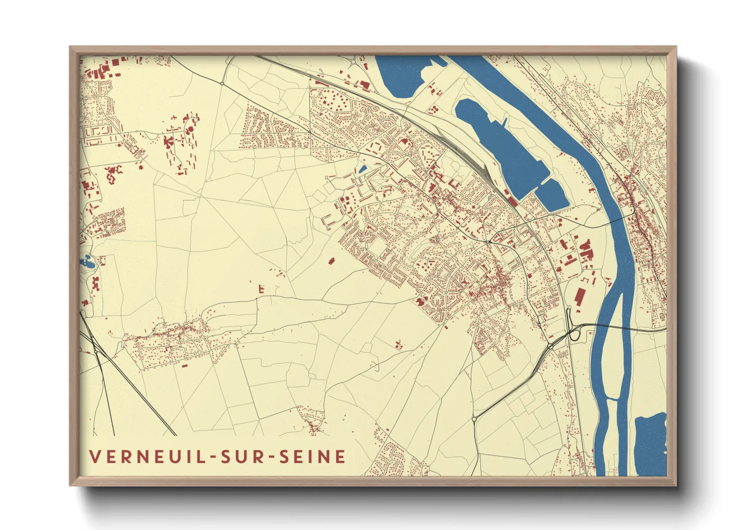 Une affiche de carte sur Verneuil-sur-Seine