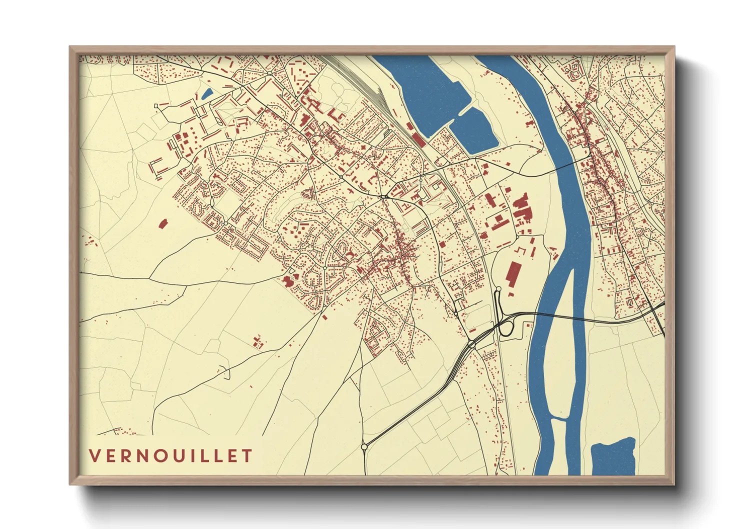 Une affiche de carte sur Vernouillet