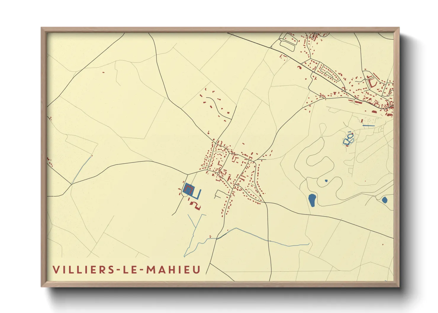 Une affiche de carte sur Villiers-le-Mahieu