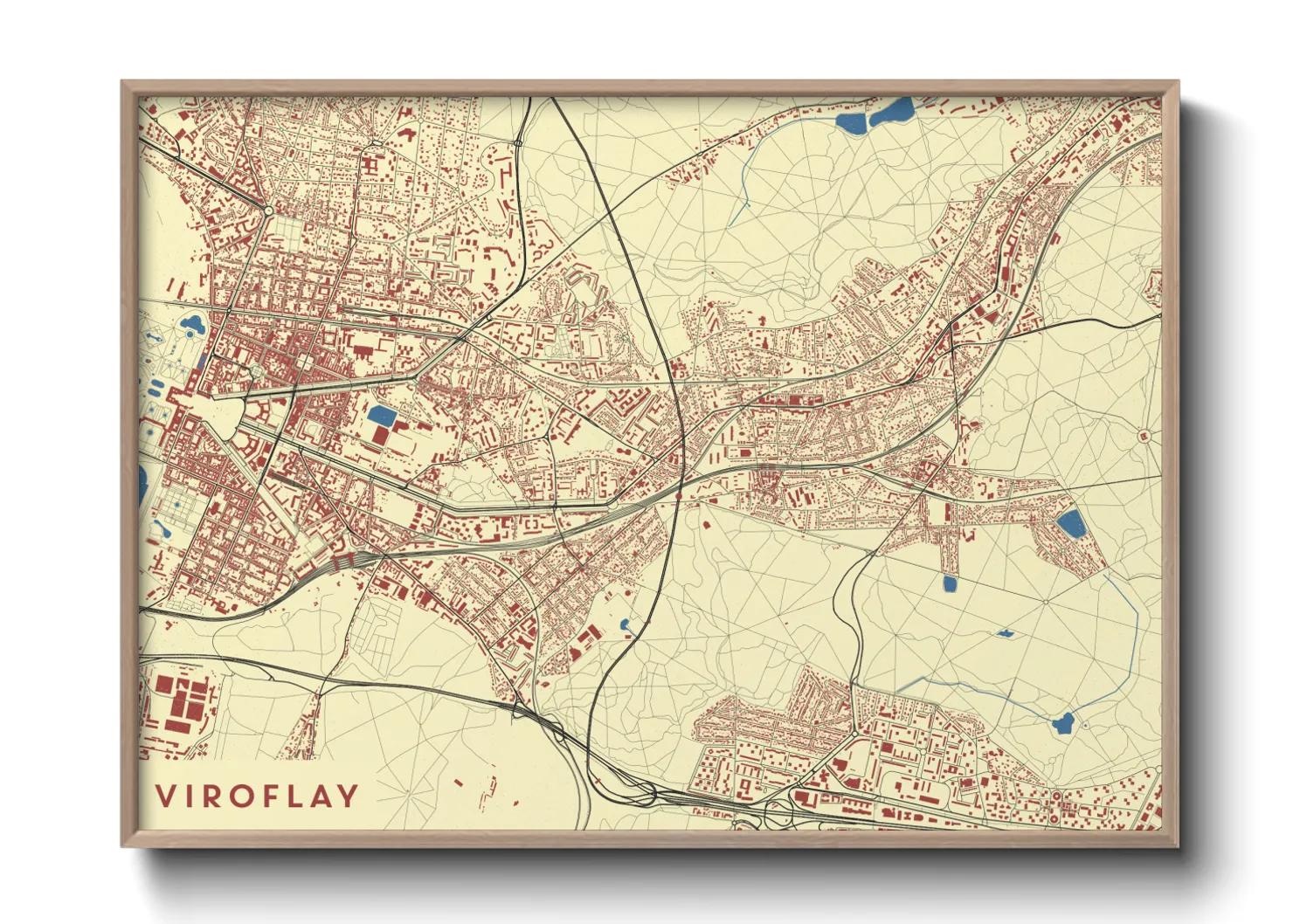 Une affiche de carte sur Viroflay