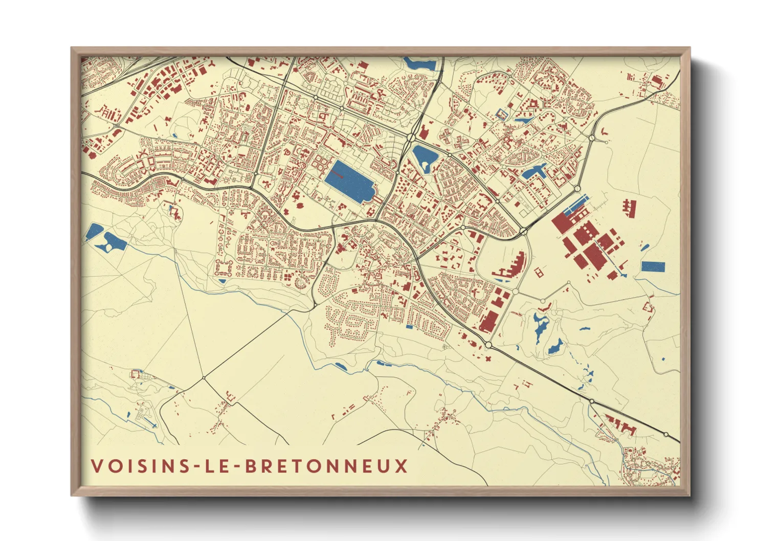 Une affiche de carte sur Voisins-le-Bretonneux
