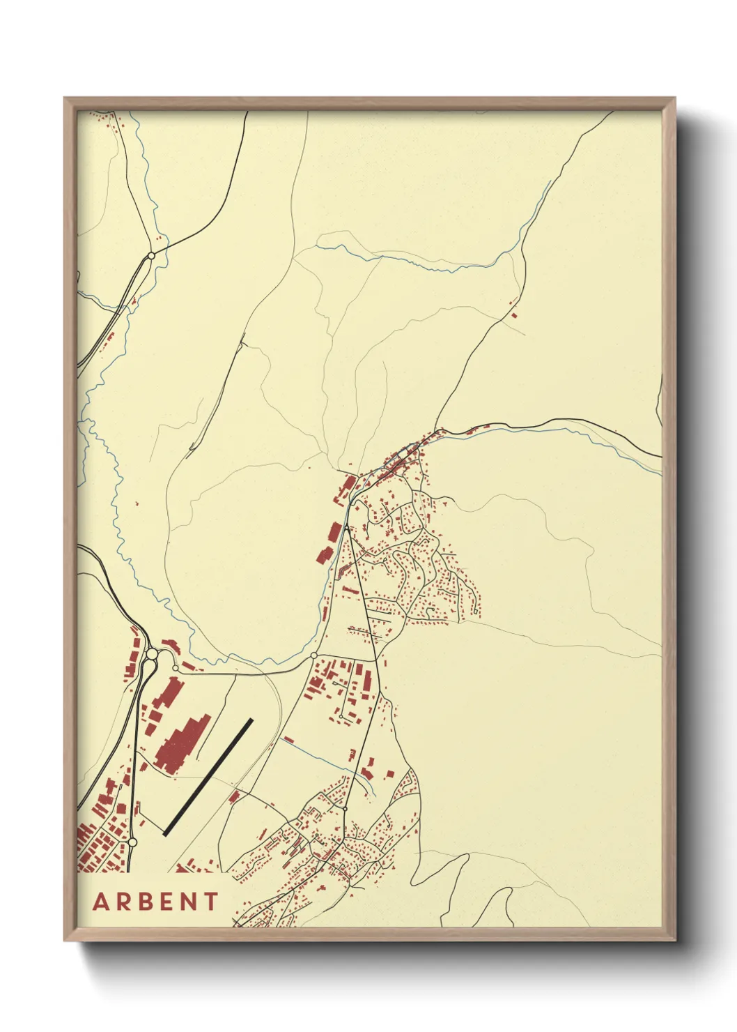 Une affiche de carte sur Arbent