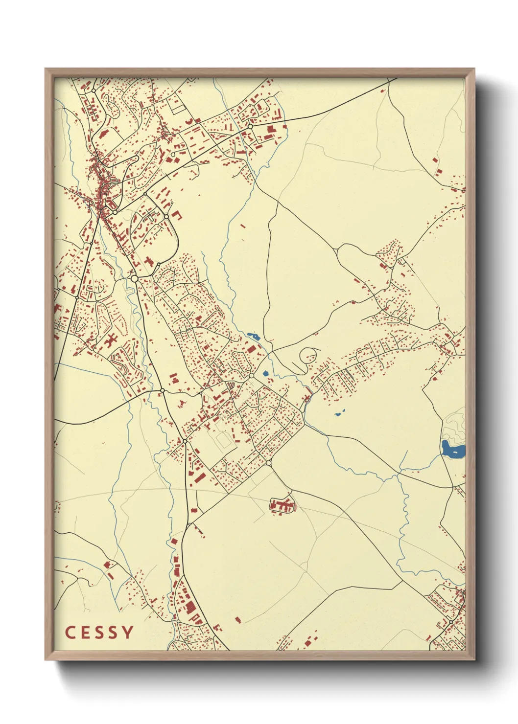 Une affiche de carte sur Cessy