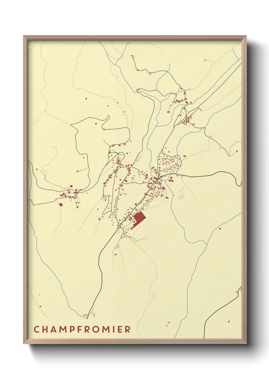 Une affiche de carte sur Champfromier