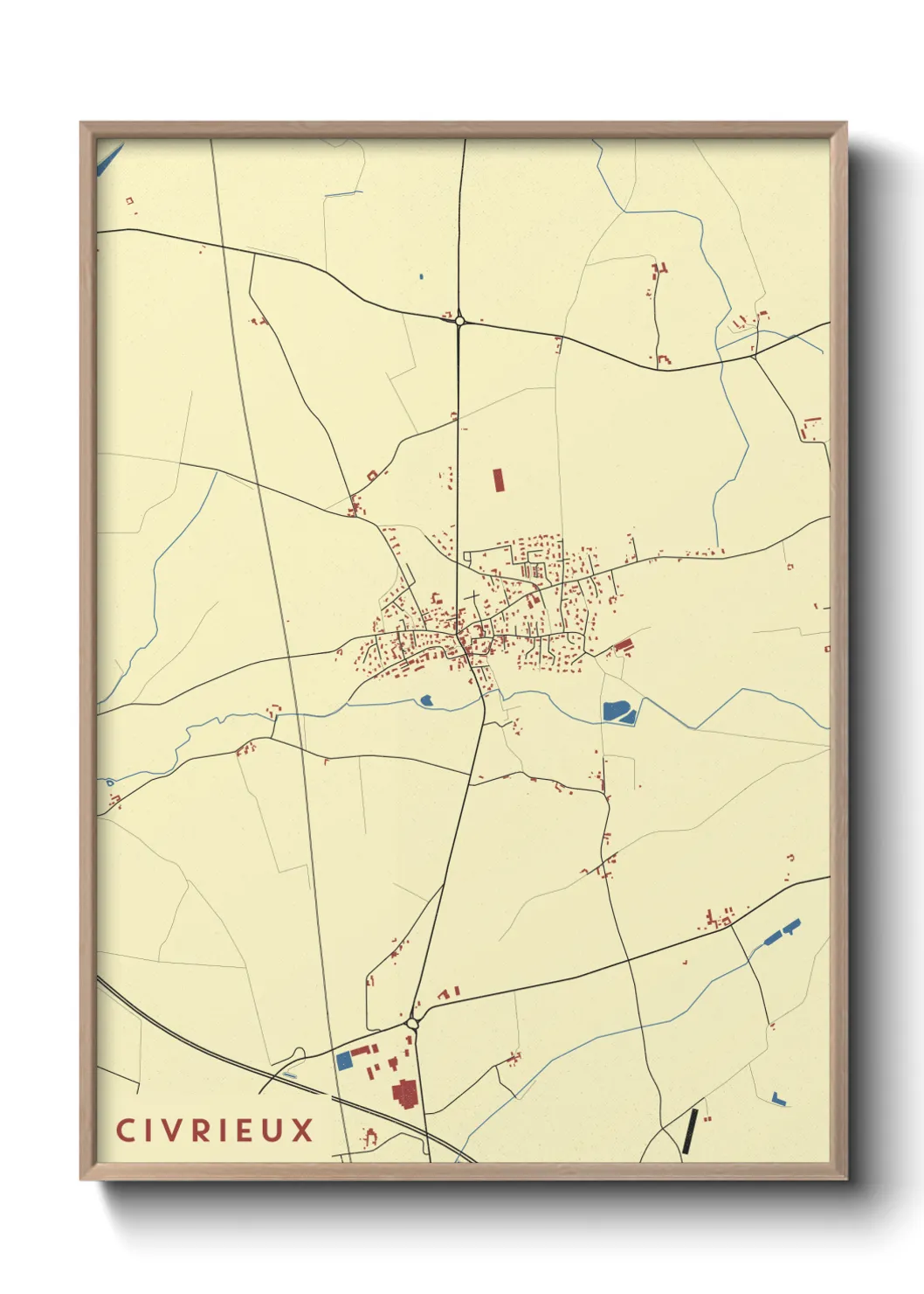 Une affiche de carte sur Civrieux