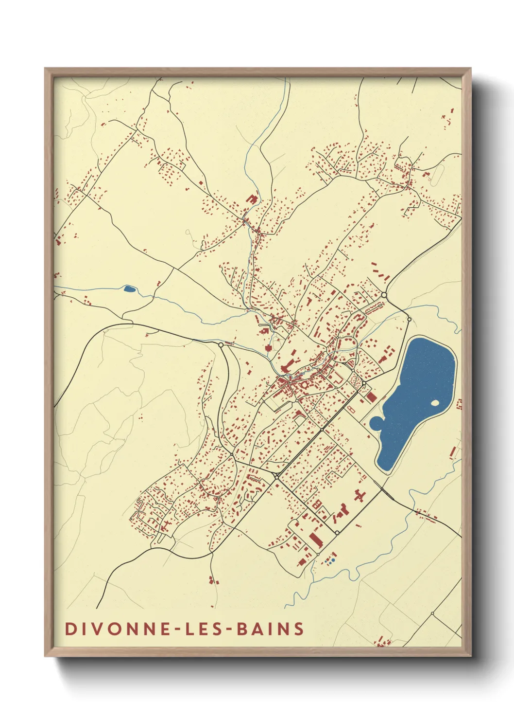 Une affiche de carte sur Divonne-les-Bains