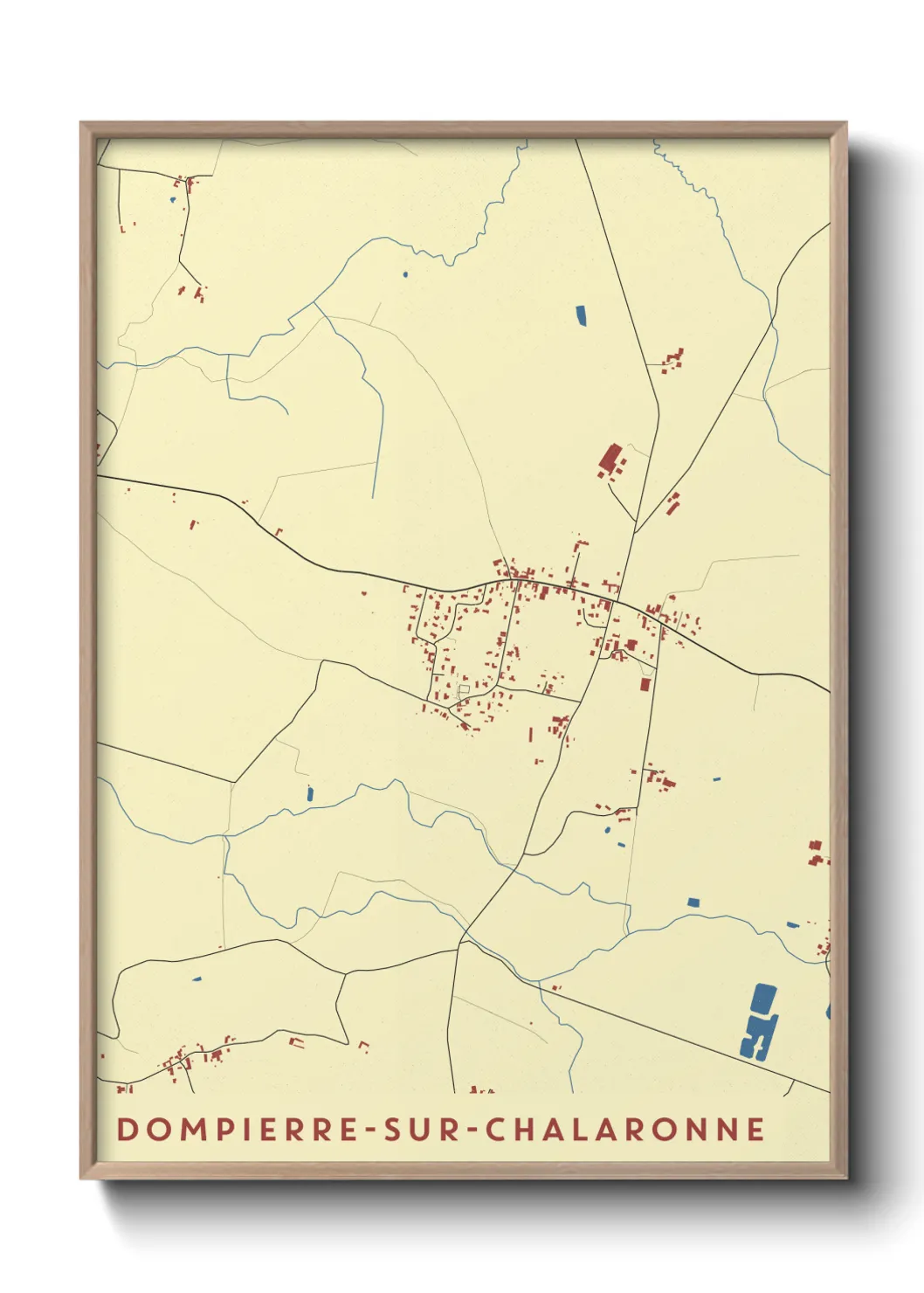 Un poster carteDompierre-sur-Chalaronne