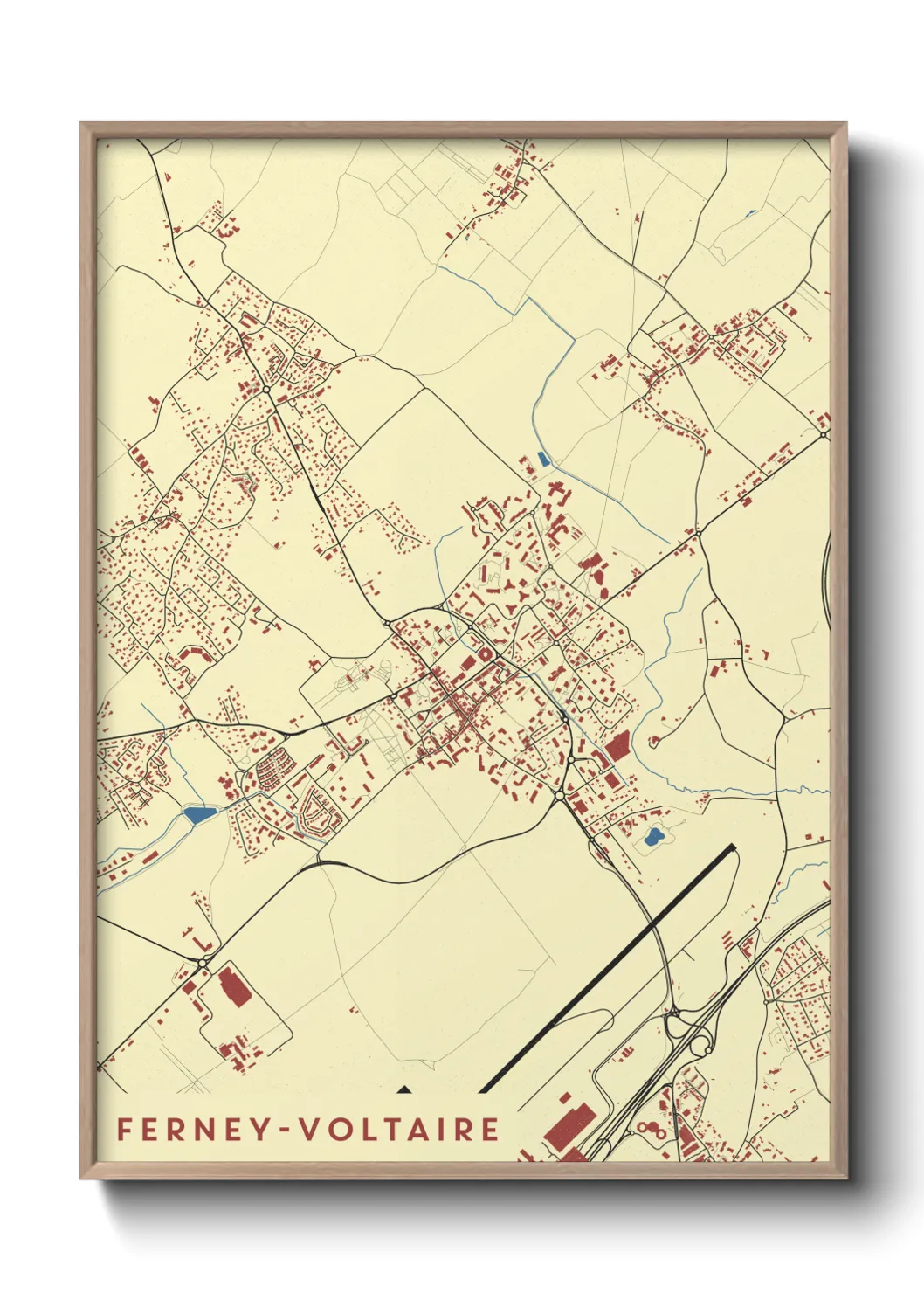 Une affiche de carte sur Ferney-Voltaire