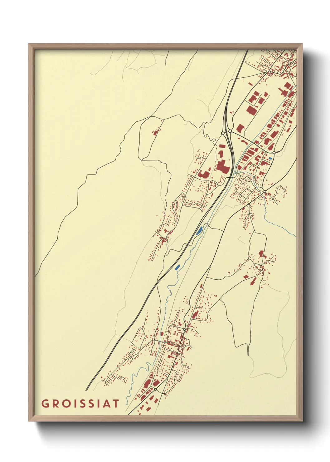 Une affiche de carte sur Groissiat
