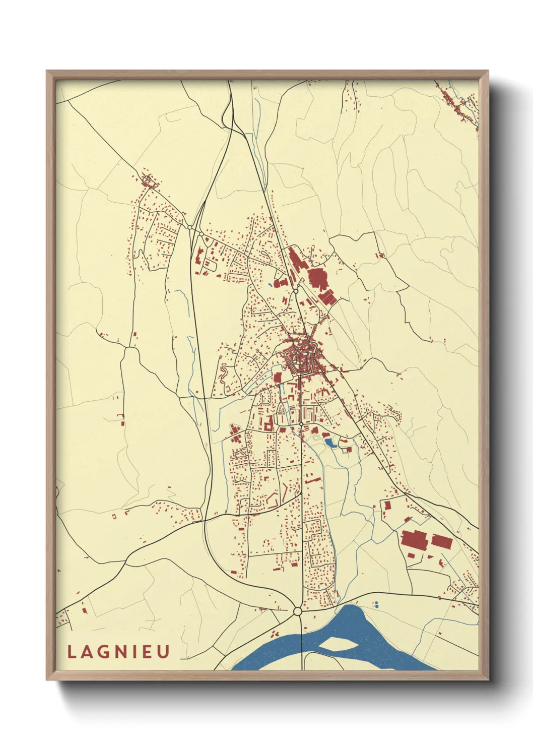Une affiche de carte sur Lagnieu