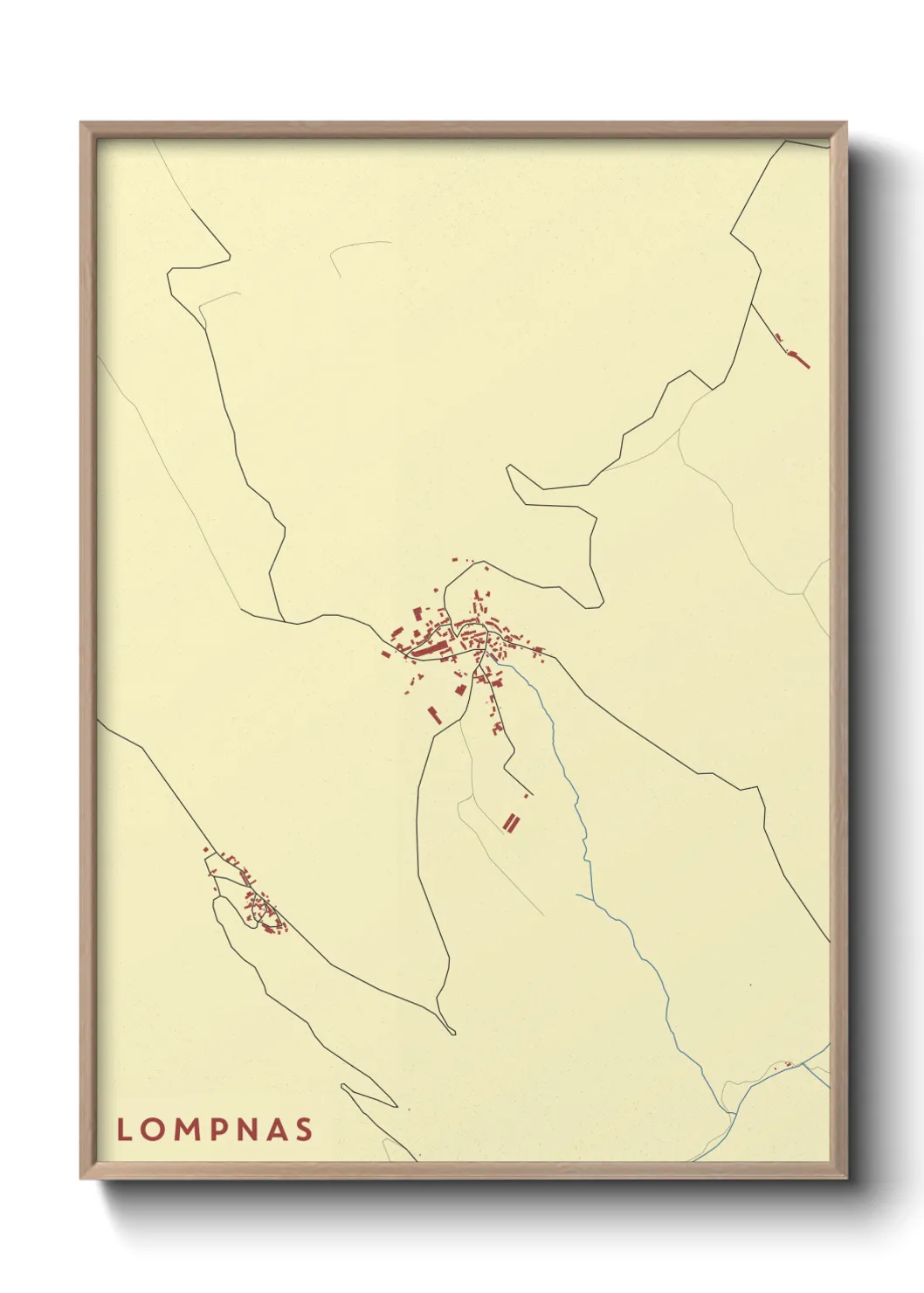 Une affiche de carte sur Lompnas