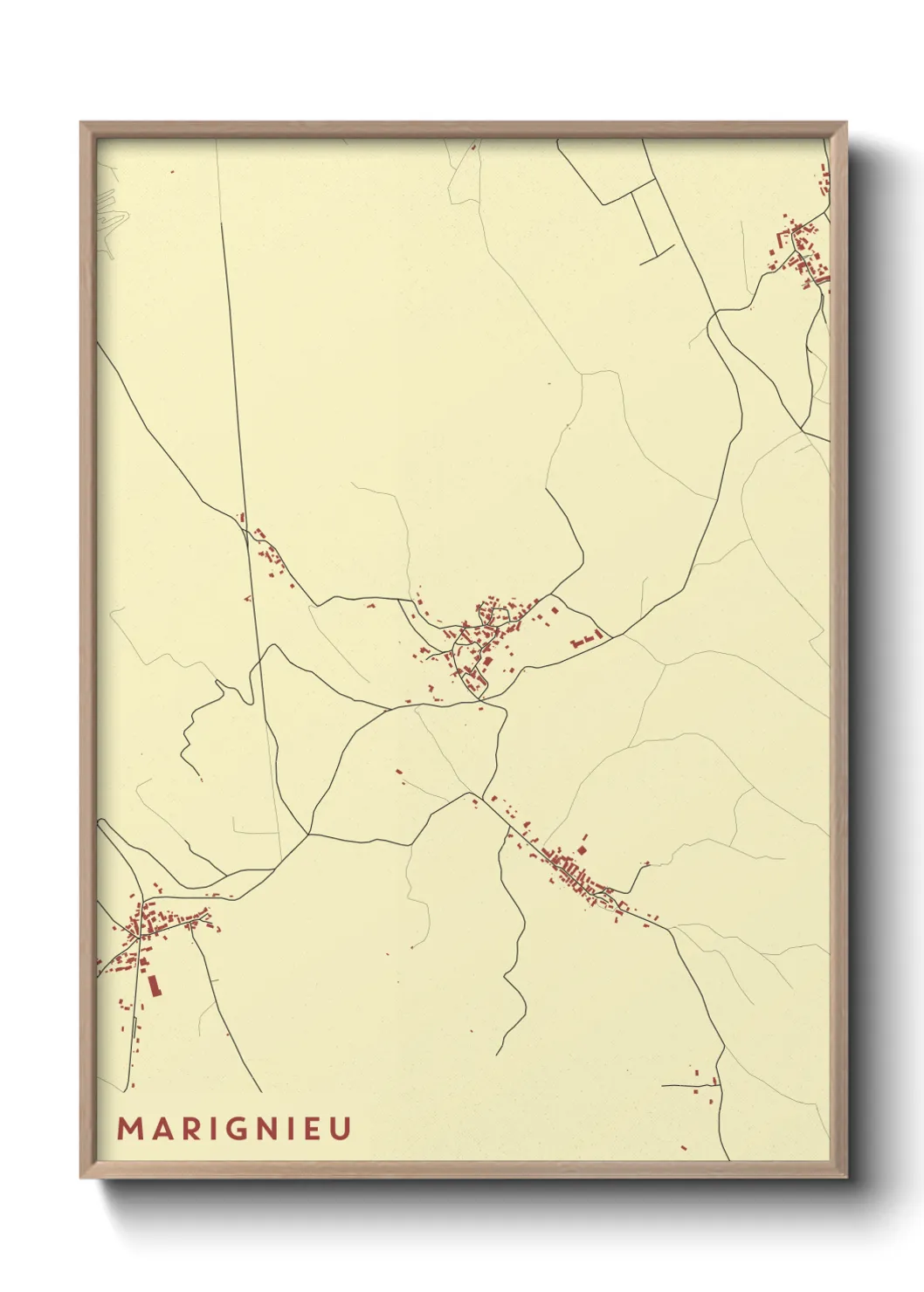 Une affiche de carte sur Marignieu