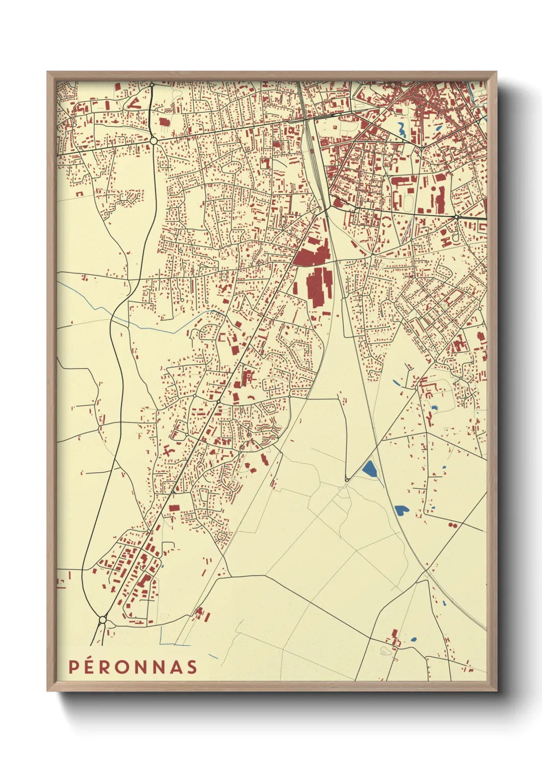 Une affiche de carte sur Péronnas