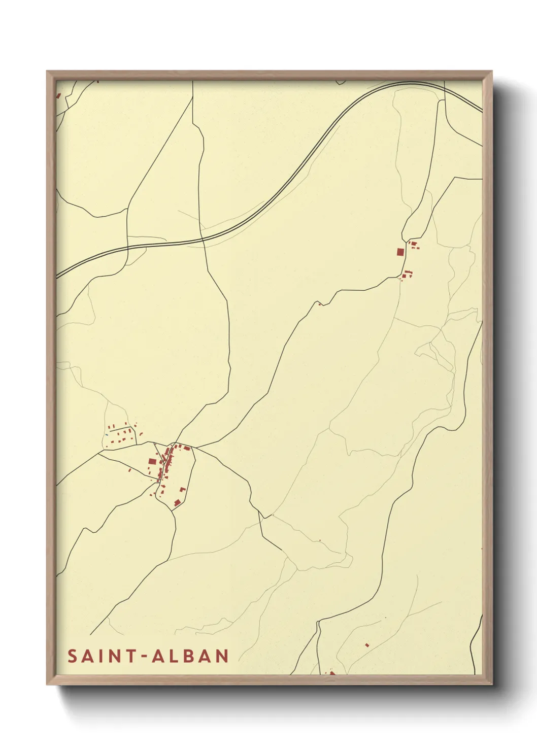 Une affiche de carte sur Saint-Alban