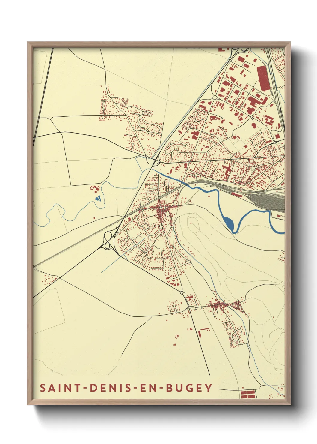 Une affiche de carte sur Saint-Denis-en-Bugey