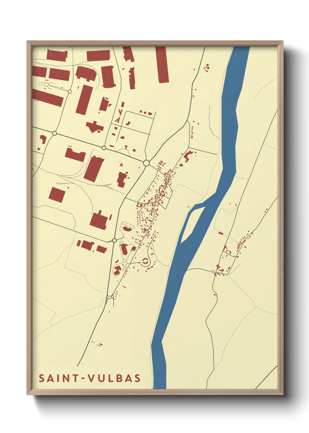 Une affiche de carte sur Saint-Vulbas